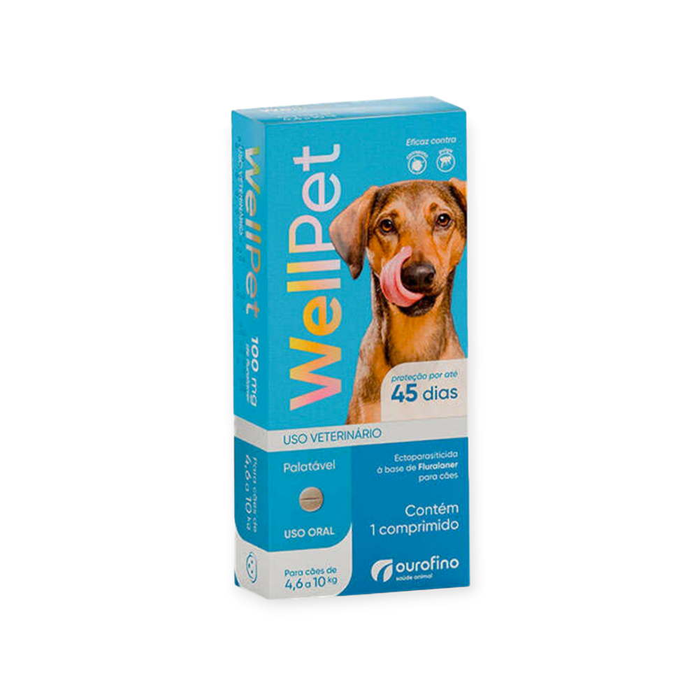 Well pet ant pulgas e carrapatos para cães de 4,6 a 10kg 1 compromido