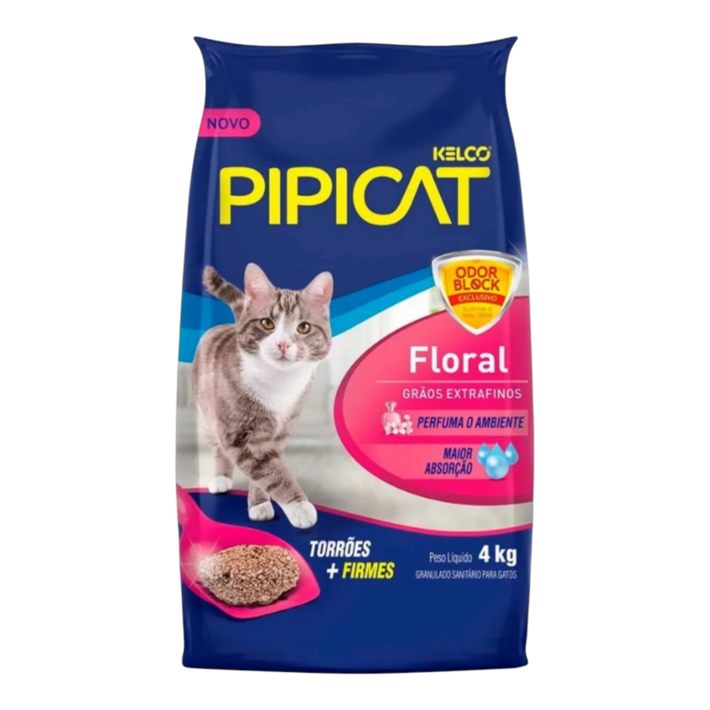 Areia higiênica Pipicat Perfumada Floral para Gatos 4kg