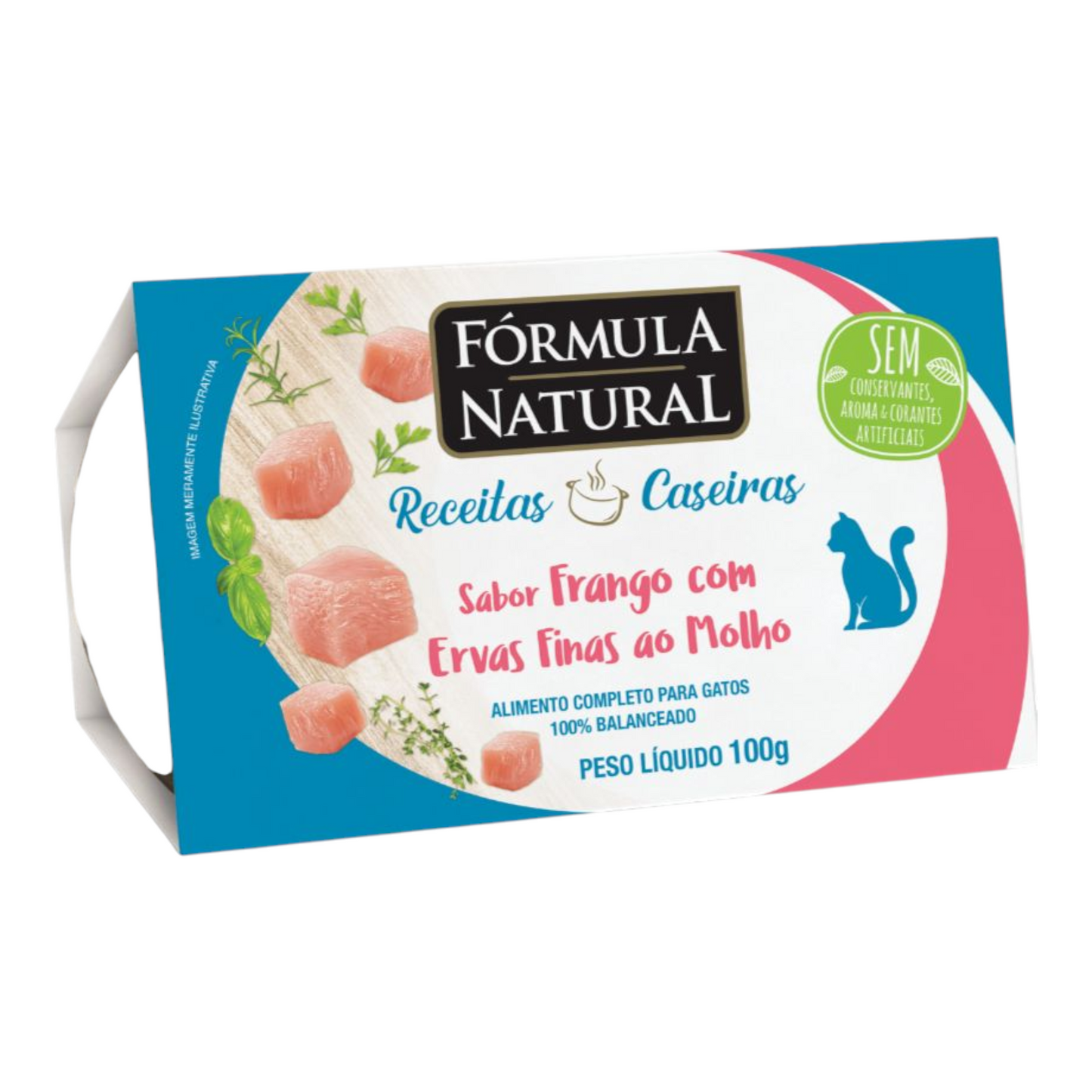 Fórmula Natural Receitas Caseiras Gatos Adultos Frango com Ervas Finas ao Molho. 100g