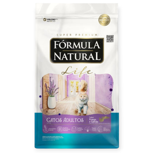 Ração Fórmula Natural Super Premium Life Gatos Adultos Sabor Frango e Salmão 1kg
