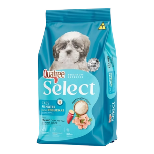 Ração Quatree Select cães filhotes raças pequenas frango e batata doce 10,1kg