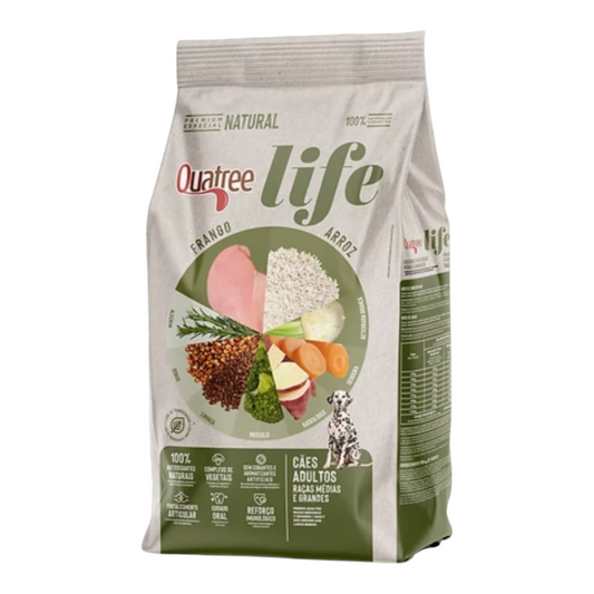 Ração Quatree life cães adulto raças médias e grandes 15kg