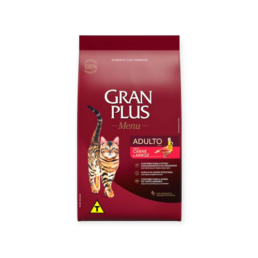 Ração Gran plus gato adulto carne e arroz 3kg