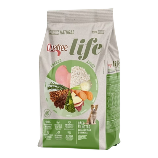 Ração Quatree life cães filhotes raças medias e grandes 15kg