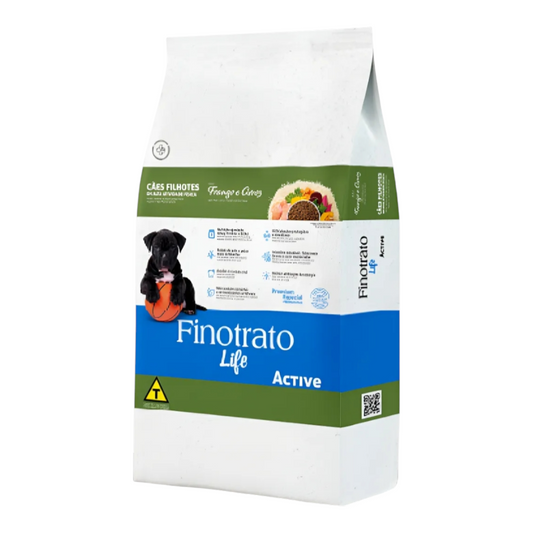 Ração Finotrato Life Active Frango e Arroz Cães Filhotes 15kg