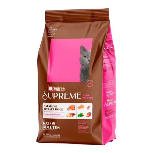 Ração Quatree Supreme gato adulto salmão babata doce 3kg