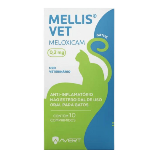 Mellis vet gato, meloxicam 0,2mg. 10 comprimidos