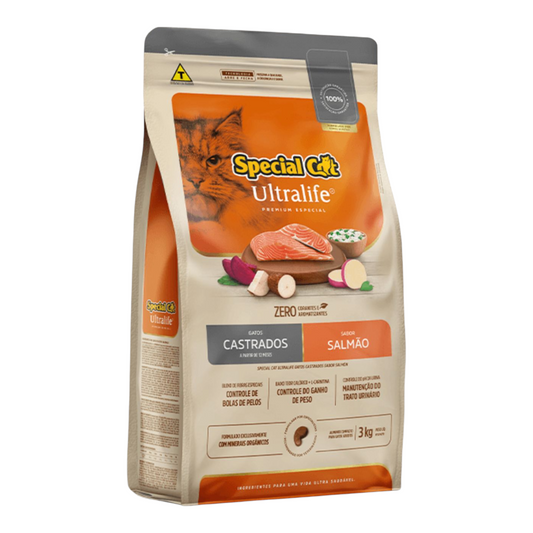 Ração Special Cat ultralife gatos castrados sabor salmão 3kg