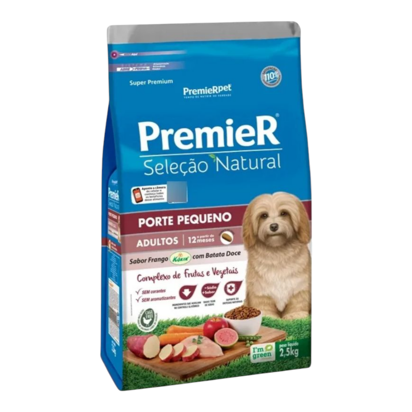 Ração Premier Seleção Natural para Cães Raças Pequenas Frango com Batata Doce 2,5kg