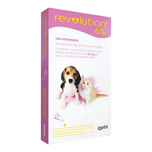 Revolution Zoetis 6% 0.25ml para Filhotes de Cães e Gatos de até 2,5Kg