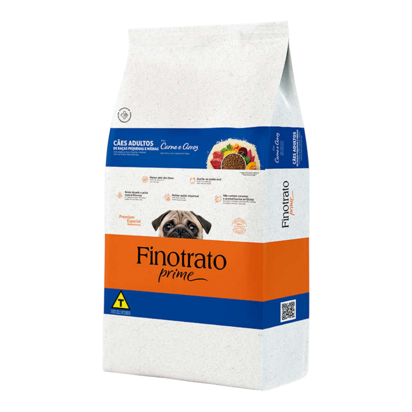 Ração Finotrato Prime Carne e Arroz Cães Adultos de Raças Pequenas e Médias 3kg
