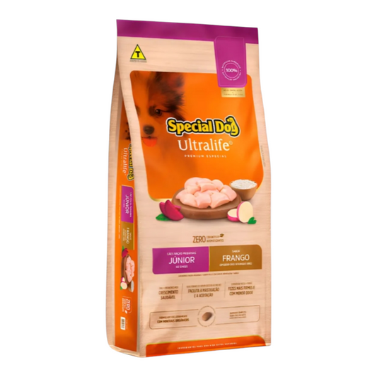 Ração Special Dog Ultralife cães filhote raças pequenas sabor frango 10.1kg