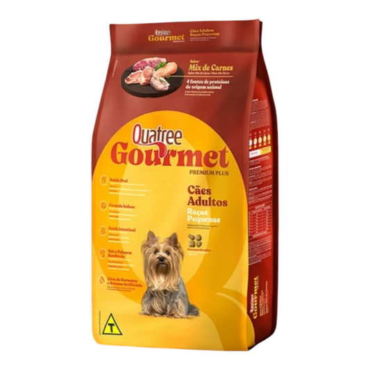 Ração Quatree gourmet mix de carne cães adulto raças pequenas 10,1kg
