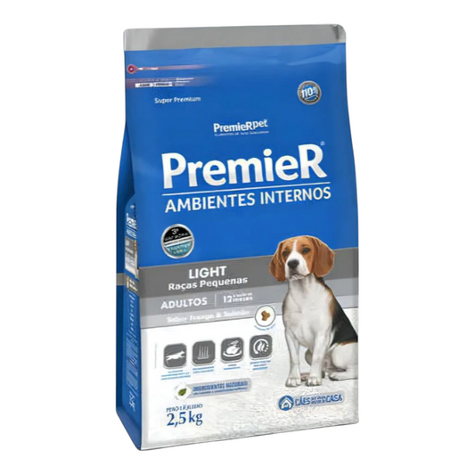 Ração Premier Ambientes Internos Cães Adultos Light 2,5Kg