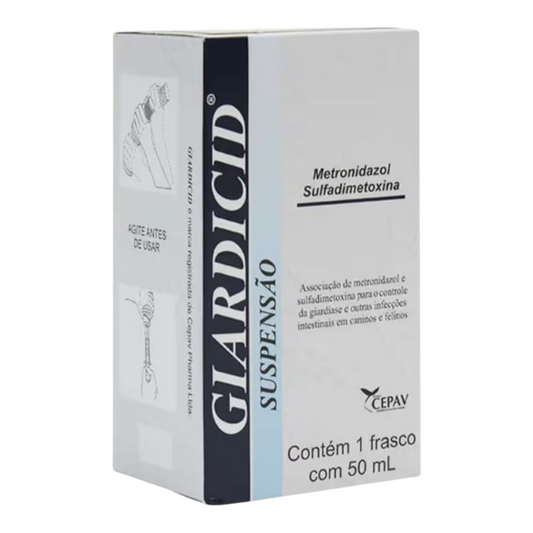 Giardicid Suspensão Giardia Tratamento Cão Gatos Cachorros 50ml