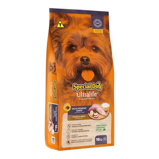 Ração Special Dog Ultralife Sênior para Cães de Raças Pequenas sabor frango 10,1Kg